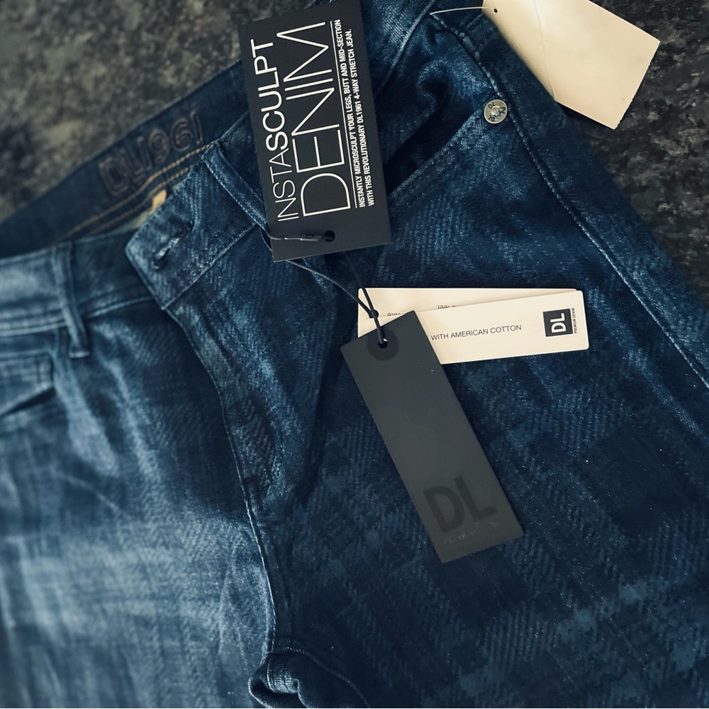 DL1961 Instasculpt Florence Women's Dark Blue Patterned Jeans - Picture 9 of 16